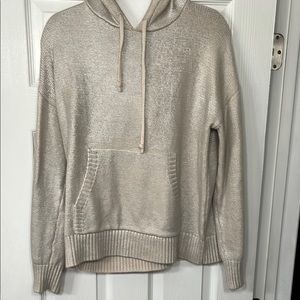Evereve Cream Knit Hoodie with Relaxed Fit